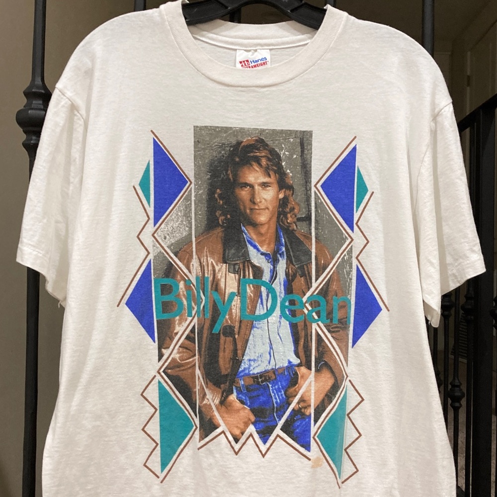 Vintage 90s Billy Dean Fire in the Dark Tour Concert 1993 Single Stich Hanes Tee